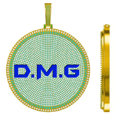 CUSTOM LETTER NECKLACE 3D BIG DISC