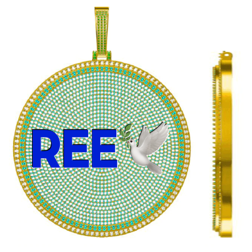 CUSTOM LETTER NECKLACE 3D BIG DISC