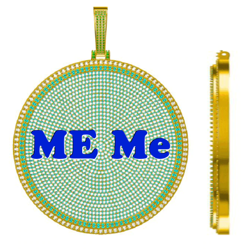 CUSTOM LETTER NECKLACE 3D BIG DISC