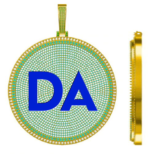 CUSTOM LETTER NECKLACE 3D BIG DISC
