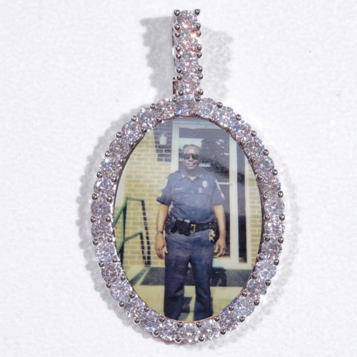 Large 3D Oval Custom Picture Pendant
