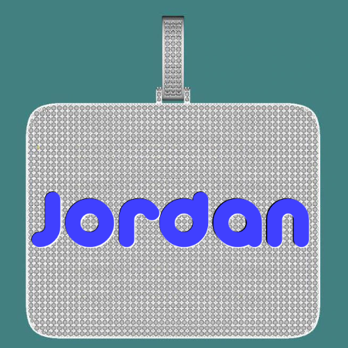CUSTOM LETTER NECKLACE 3D BIG SQUARE