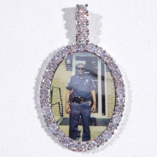 Large 3D Oval Custom Picture Pendant
