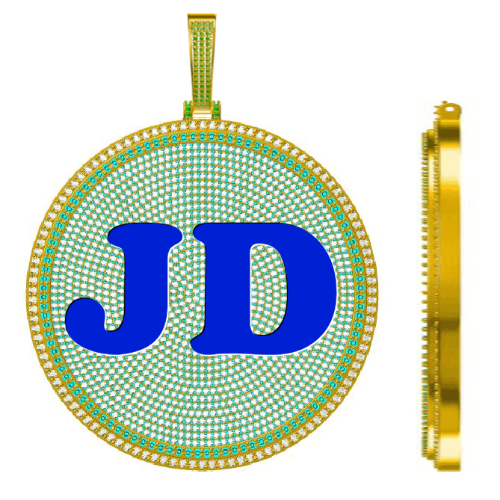 CUSTOM LETTER NECKLACE 3D BIG DISC