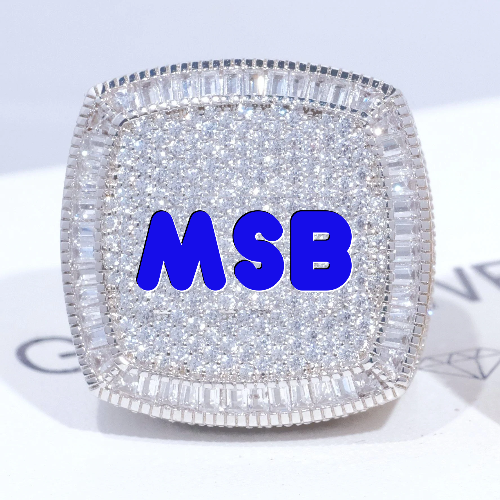 CUSTOM LETTER 3D ICED RING