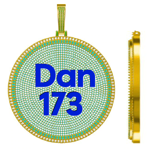 CUSTOM LETTER NECKLACE 3D BIG DISC