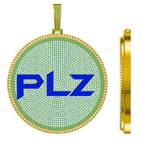 CUSTOM LETTER NECKLACE 3D BIG DISC