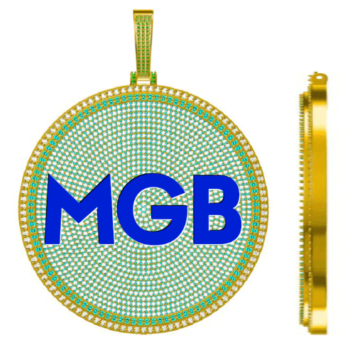 CUSTOM LETTER NECKLACE 3D BIG DISC