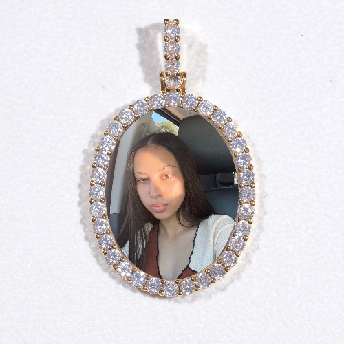3D Oval Custom Picture Pendant