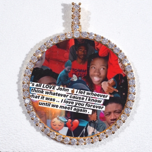 LARGE 3D CIRCLE CUSTOM PICTURE PENDANT