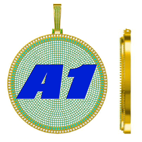 CUSTOM LETTER NECKLACE 3D BIG DISC
