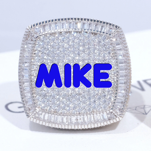 CUSTOM LETTER 3D ICED RING