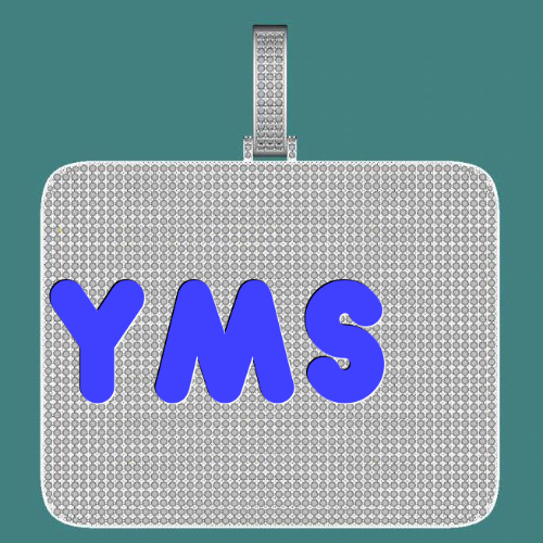 CUSTOM LETTER NECKLACE 3D BIG SQUARE