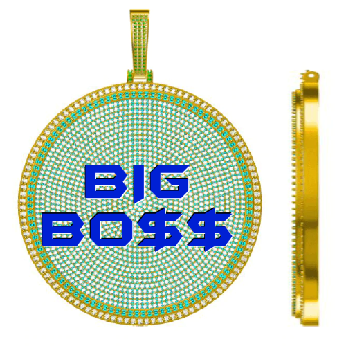 CUSTOM LETTER NECKLACE 3D BIG DISC
