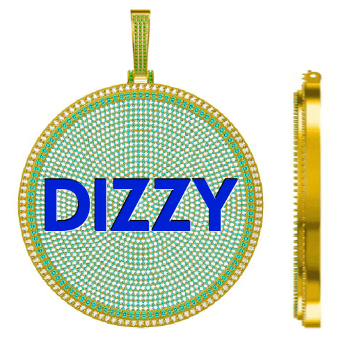 CUSTOM LETTER NECKLACE 3D BIG DISC