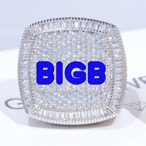 CUSTOM LETTER 3D ICED RING