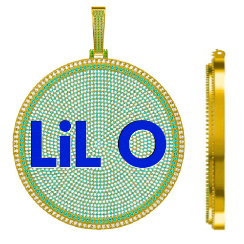 CUSTOM LETTER NECKLACE 3D BIG DISC