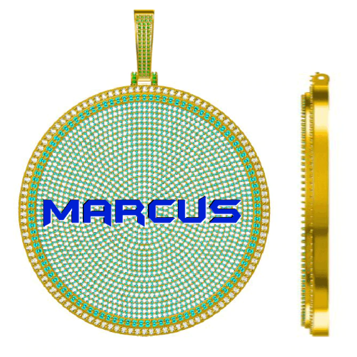 CUSTOM LETTER NECKLACE 3D BIG DISC