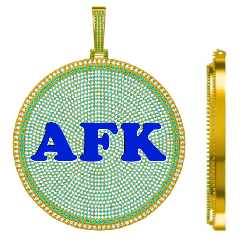 CUSTOM LETTER NECKLACE 3D BIG DISC