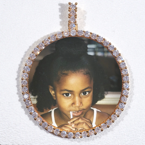 LARGE 3D CIRCLE CUSTOM PICTURE PENDANT