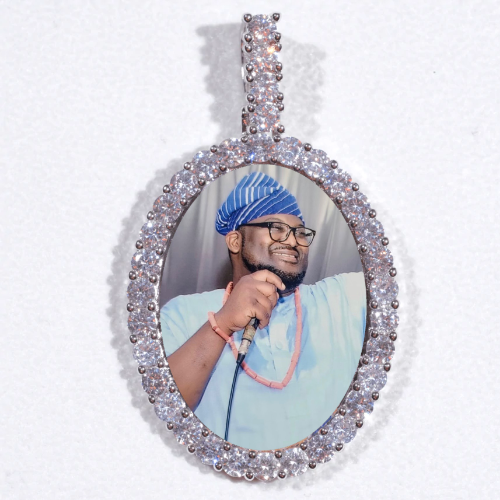 Large 3D Oval Custom Picture Pendant