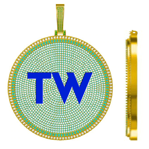 CUSTOM LETTER NECKLACE 3D BIG DISC
