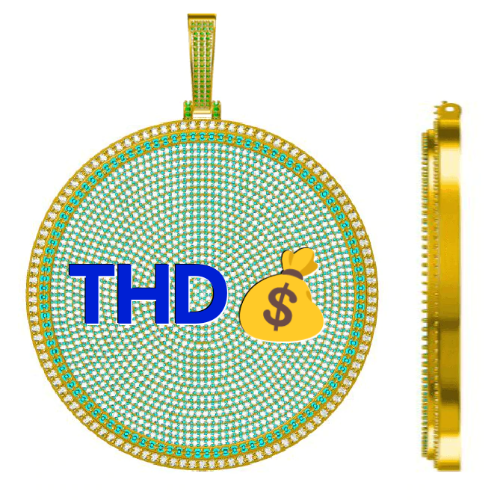 CUSTOM LETTER NECKLACE 3D BIG DISC