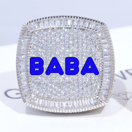 CUSTOM LETTER 3D ICED RING
