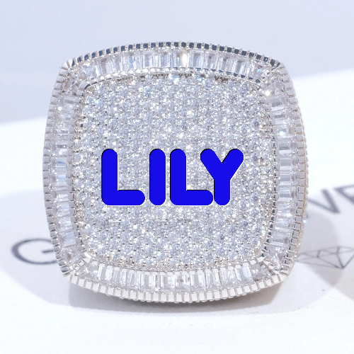 CUSTOM LETTER 3D ICED RING