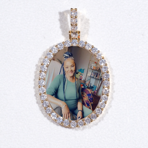 3D Oval Custom Picture Pendant