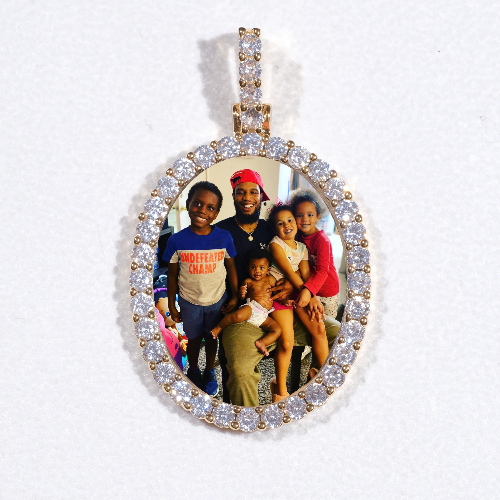 3D Oval Custom Picture Pendant