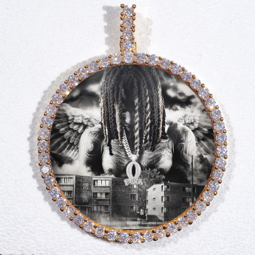 LARGE 3D CIRCLE CUSTOM PICTURE PENDANT