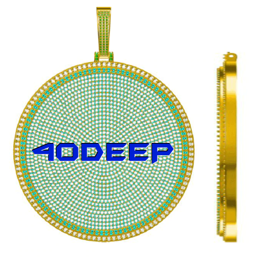 CUSTOM LETTER NECKLACE 3D BIG DISC