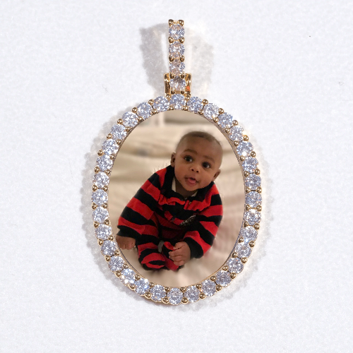 3D Oval Custom Picture Pendant