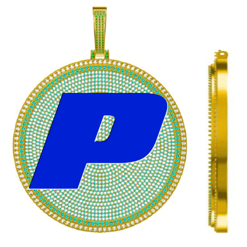 CUSTOM LETTER NECKLACE 3D BIG DISC
