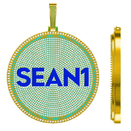 CUSTOM LETTER NECKLACE 3D BIG DISC