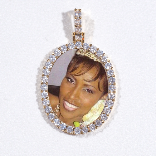 3D Oval Custom Picture Pendant