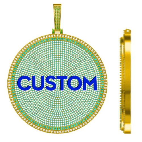 CUSTOM LETTER NECKLACE 3D BIG DISC