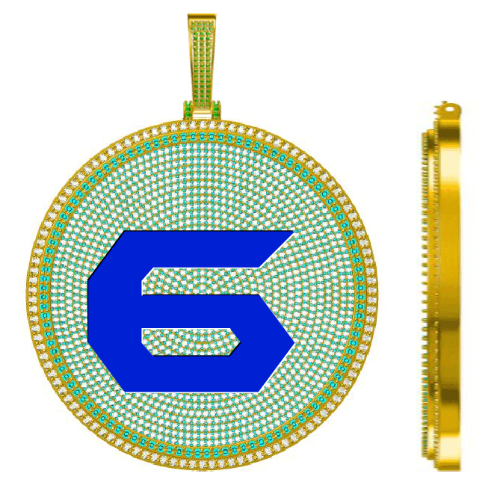 CUSTOM LETTER NECKLACE 3D BIG DISC
