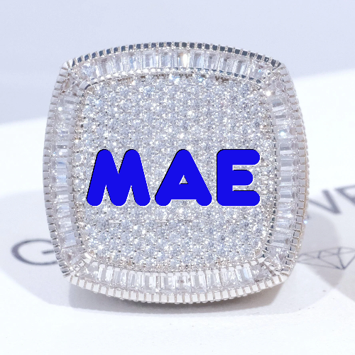 CUSTOM LETTER 3D ICED RING
