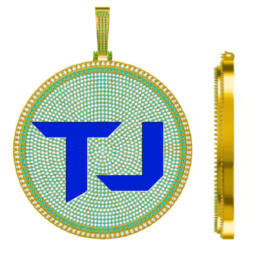 CUSTOM LETTER NECKLACE 3D BIG DISC