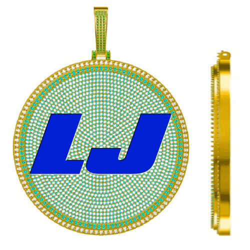 CUSTOM LETTER NECKLACE 3D BIG DISC