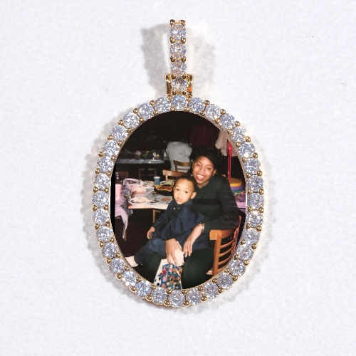 3D Oval Custom Picture Pendant
