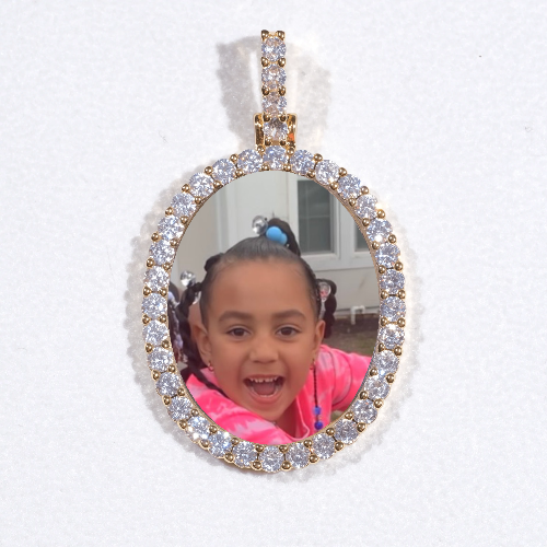 3D Oval Custom Picture Pendant