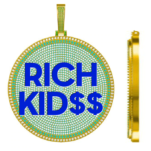 CUSTOM LETTER NECKLACE 3D BIG DISC