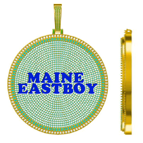 CUSTOM LETTER NECKLACE 3D BIG DISC