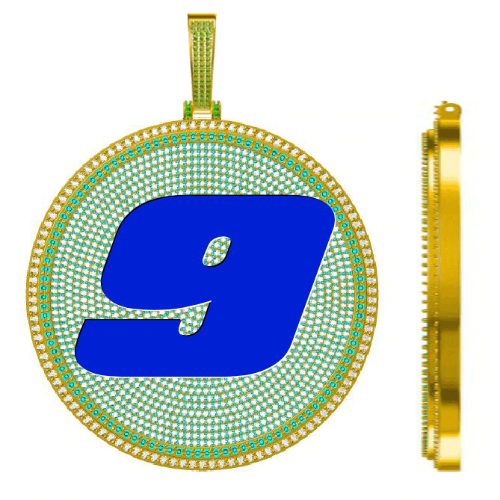 CUSTOM LETTER NECKLACE 3D BIG DISC