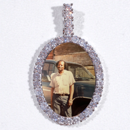 Large 3D Oval Custom Picture Pendant
