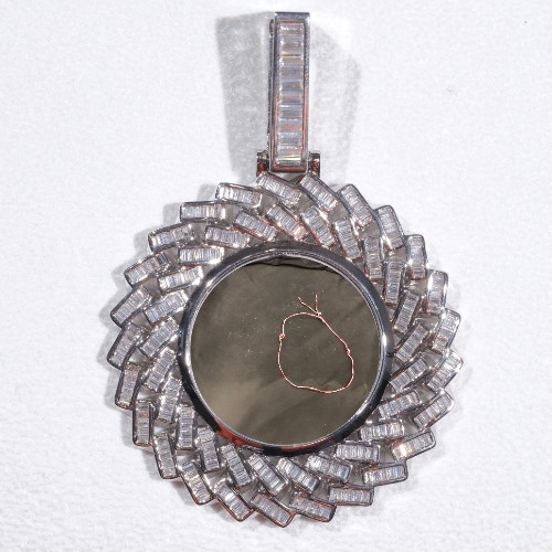Large 3D Baguette Custom Picture Pendant