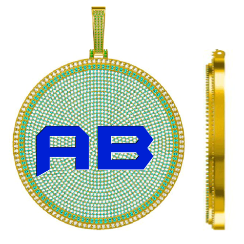 CUSTOM LETTER NECKLACE 3D BIG DISC